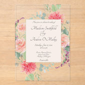 Elegant  Watercolor Floral Bouquet  Acryleinladungen (Vorderseite)