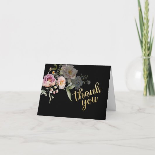 Elegant Watercolor Floral Budget Retirement Dankeskarte (Vorderseite)