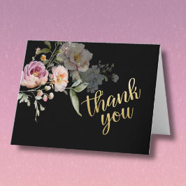 Elegant Watercolor Floral Budget Retirement Dankeskarte