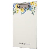 Elegant Watercolor Floral Custom Name Klemmbrett (Links)