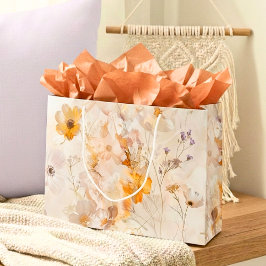 Elegant Watercolor Floral Große Geschenktüte