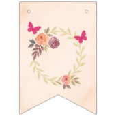 Elegant Watercolor Floral Happy Birthday Wimpelkette (Erste Fahne)
