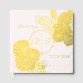 Elegant Watercolor Floral Monogram Wedding Gästebuch (Vorderseite)