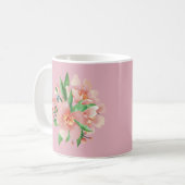 Elegant Watercolor Floral Mug – Pink Blossom Desig Kaffeetasse (Vorderseite Links)