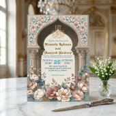 Elegant Watercolor Floral Muslim Wedding Einladung