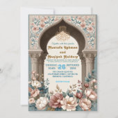 Elegant Watercolor Floral Muslim Wedding Einladung (Vorderseite)