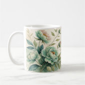 Elegant Watercolor Floral Pattern Mug Kaffeetasse (Links)