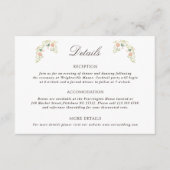 Elegant Watercolor Floral Rococo Wedding Details Begleitkarte (Vorderseite)