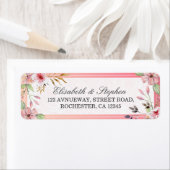 Elegant Watercolor Floral Script Wedding Address (Insitu)