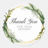 Elegant Watercolor Floral Thank You Sticker (Vorderseite)