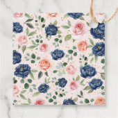 Elegant Watercolor Floral Vielen Dank Geschenkanhänger (Rückseite)