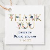 Elegant Watercolor Floral Vielen Dank Geschenkanhänger (Vorderseite)