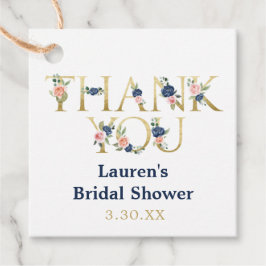 Elegant Watercolor Floral Vielen Dank Geschenkanhänger