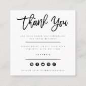 Elegant Watercolor Floral Vielen Dank Quadratische Visitenkarte (Vorderseite)