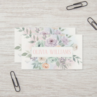 Elegant Watercolor Floral  Visitenkarte