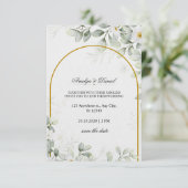 Elegant Watercolor Floral Wedding Card Einladung (Stehend Vorderseite)