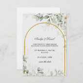 Elegant Watercolor Floral Wedding Card Einladung (Vorne/Hinten)
