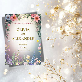 Elegant Watercolor Floral Wedding Invitation Einladung