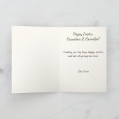 Elegant Watercolor Floral Wreath Easter Dankeskarte (Innenseite)