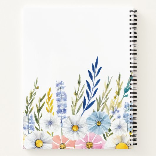Elegant Watercolor Flower Notebook Notizblock (Rückseite)