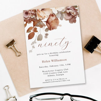 Elegant Watercolor Garden Floral 90. Einladung