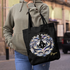 Elegant Watercolor Gemini Zodiac Black Tasche