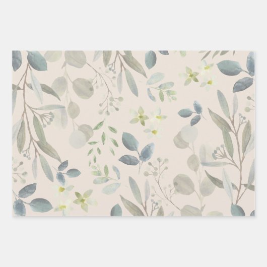 Elegant Watercolor Geschenkpapier Set (Vorderseite 3)