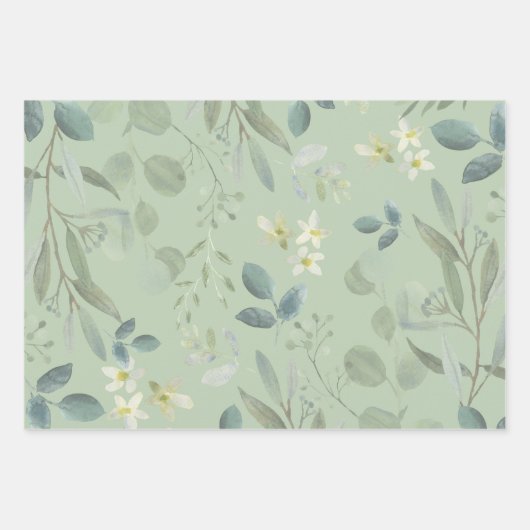 Elegant Watercolor Geschenkpapier Set (Vorderseite 2)