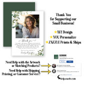 Elegant Watercolor Greenerity Funeral Vielen Dank Dankeskarte