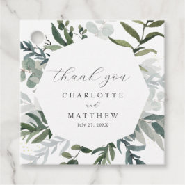 Elegant Watercolor Greenerity Vielen Dank für Ihre Geschenkanhänger