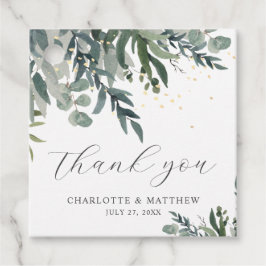 Elegant Watercolor Greenerity Vielen Dank für Ihre Geschenkanhänger