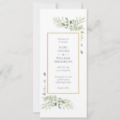 Elegant Watercolor Greenerity Wedding Einladung (Vorderseite)
