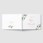 Elegant Watercolor Greenerity Wedding Guest Book Gästebuch (Voll)