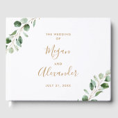 Elegant Watercolor Greenerity Wedding Guest Book Gästebuch (Vorderseite)