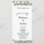 Elegant Watercolor Greenerity Wedding Programm (Vorne/Hinten)