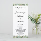 Elegant Watercolor Greenerity Wedding Programm (Stehend Vorderseite)