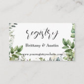 Elegant Watercolor Greenerity Wedding QR Registry Begleitkarte (Vorderseite)