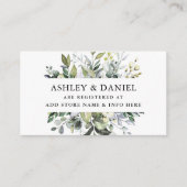 Elegant Watercolor Greenerity Wedding Registry Begleitkarte (Vorderseite)