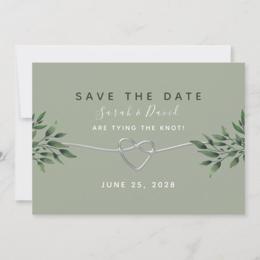Elegant Watercolor Greenerity Wedding Save The Date (Vorderseite)