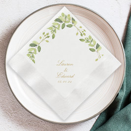 Elegant Watercolor Greenerity Wedding Serviette