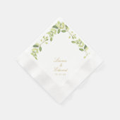 Elegant Watercolor Greenerity Wedding Serviette (Ecke)