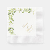 Elegant Watercolor Greenerity Wedding Serviette (Vorderseite)