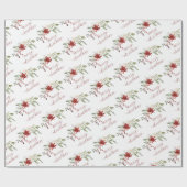 Elegant Watercolor Greenery Berries Christmas Geschenkpapier (Flach)