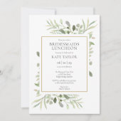Elegant Watercolor Greenery Bridesmaids Einladung (Vorderseite)