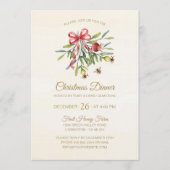 Elegant Watercolor Greenery Christmas Celebration Einladung (Vorderseite)