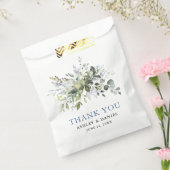 Elegant Watercolor Greenery Dusty Blue Wedding Geschenktütchen (Versiegelt)