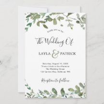 Elegant Watercolor Greenery Eucalyptus Wedding