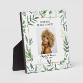 Elegant Watercolor Greenery Framed Foto Fotoplatte (Vorderseite)