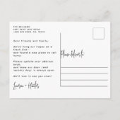 Elegant Watercolor Greenery Washing Line Moving Ankündigungspostkarte (Rückseite)