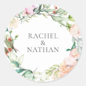 Elegant Watercolor Grüne Runder Aufkleber (Vorderseite)